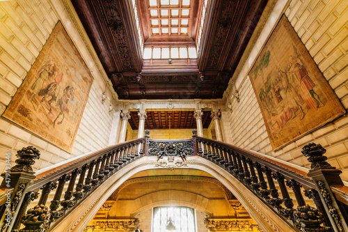 Fotografie escalera de honor,planta noble del ayuntamiento de Palma, plaza de Cort, Palma,