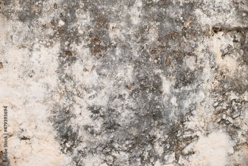 Fototapeta premium Rough plastered wall with peeling off mortar and cracks