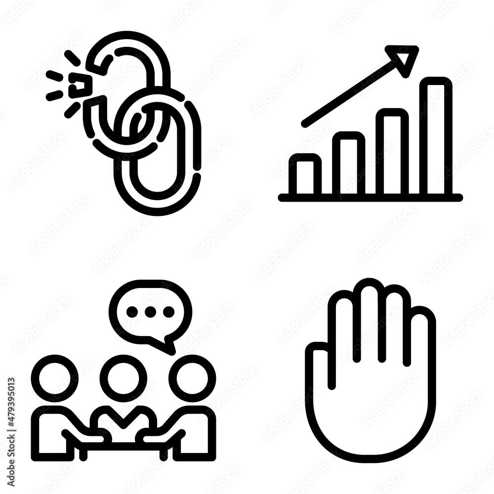 Busines Flat Icon Set Isolated On White Background Busines Flat Icon Set Isolated On White Background