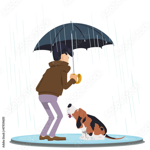 People and animals. Illustration for internet and mobile website.