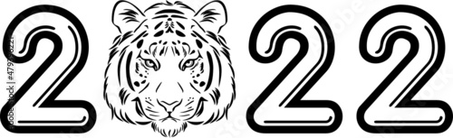 2022 is the year of the tiger. Sign for design
