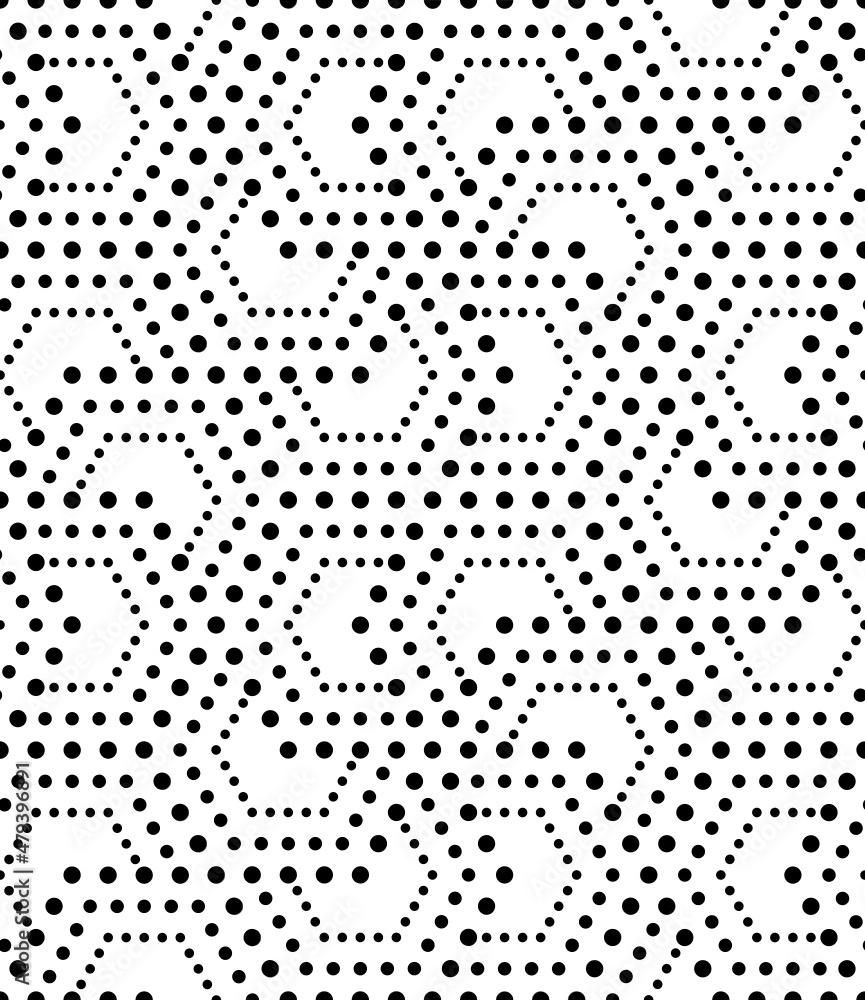 Vector geometric seamless pattern. Modern geometric background with hexagonal dotted tiles. Vector geometric seamless pattern. Modern geometric background with hexagonal dotted tiles.