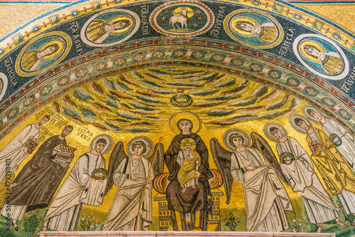 Basílica de Santa Eufrasia, siglo VI,mosaico de Cristo ,Porec, - Parenzo-, peninsula de Istria, Croacia, europa