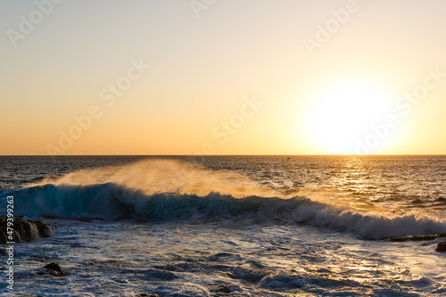 quiet sea coast with stones at the twilight  natural sea background