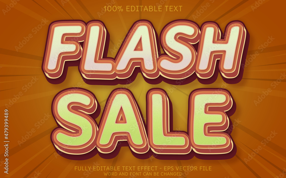 3D Flash Sale Text effect, Editable Text Style, premium vector