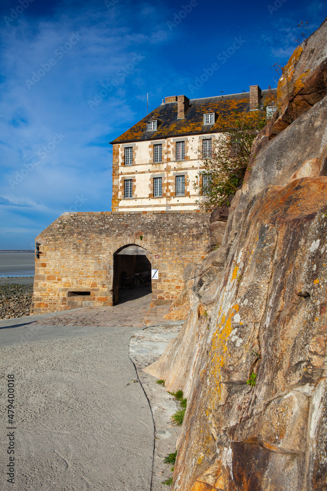 Fototapeta premium Detail of Mont Saint Michel, Brittany, France.