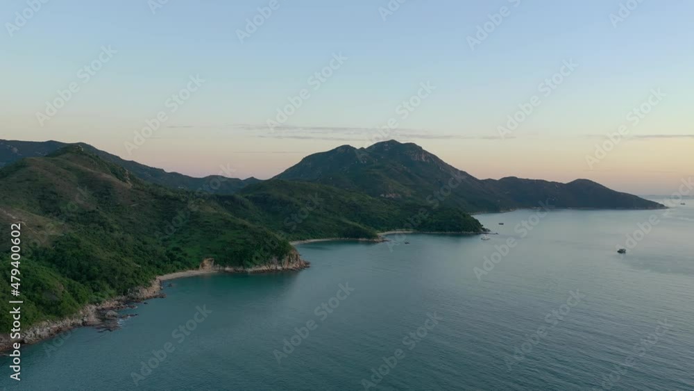 Drone fly over Hong Kong Lamma Island Drone fly over Hong Kong Lamma Island