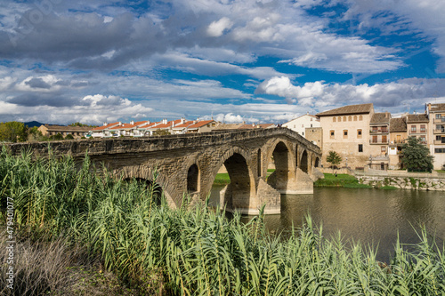 puente románico sobre el río Arga, siglo XI, Puente la Reina, valle de Valdizarbe ,comunidad foral de Navarra, Spain