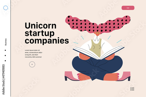 Startup illustration, website landing template. Concept of building new business