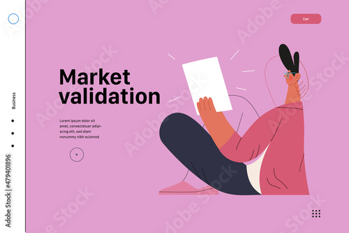 Startup illustration, website landing template. Concept of building new business