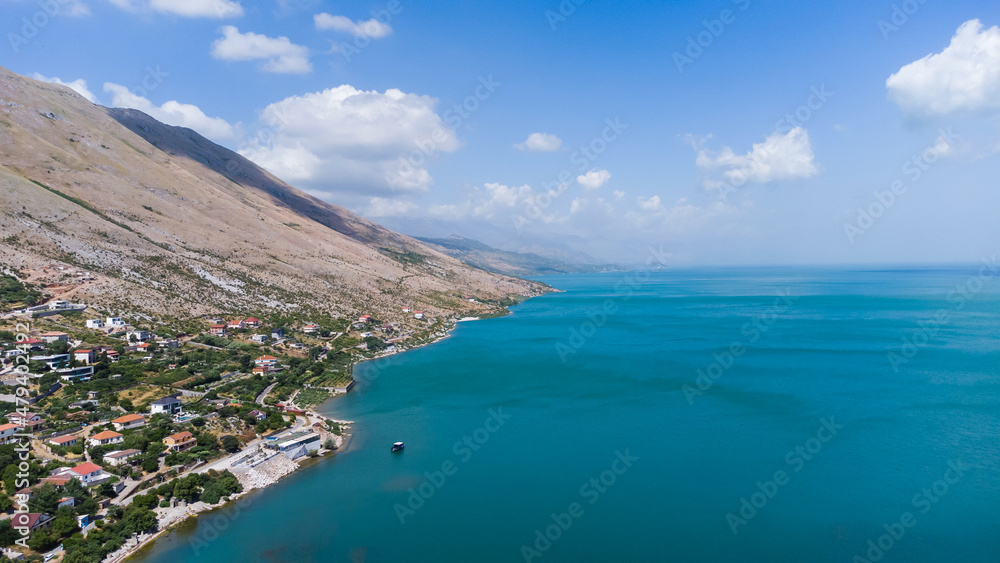 lake shkoder albania. picture taken on the north Albanian artificial lake.