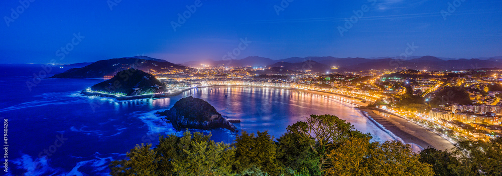 Obraz premium San Sebastian,bahia de de la Concha,Guipuzcoa, Euzkadi, Spain