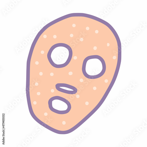 hand drawn filled outline facial mask icon