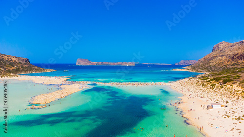 Blue lagoon in Ballos, Crete, Greece © Angelov