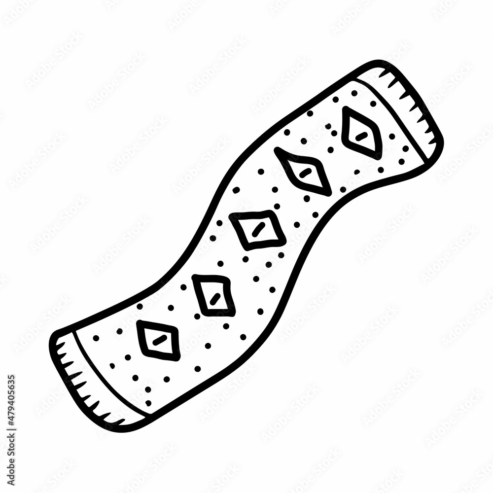 hand drawn outline furry scarf icon hand drawn outline furry scarf icon