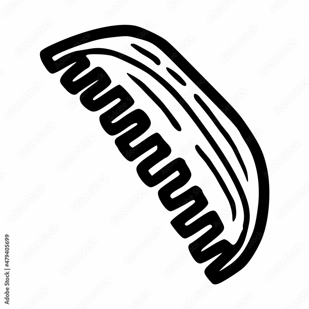 hand drawn outline classic comb icon hand drawn outline classic comb icon