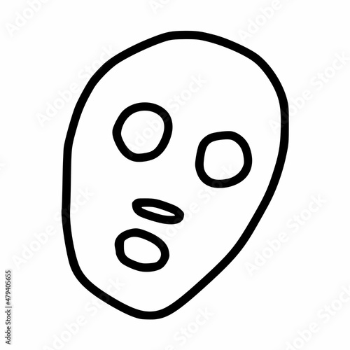 hand drawn outline facial mask icon