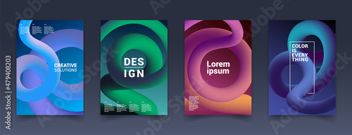 Minimal abstract gradient covers. Geometric future template for flyer, poster, brochure and invitation. Minimalistic colorful cover.