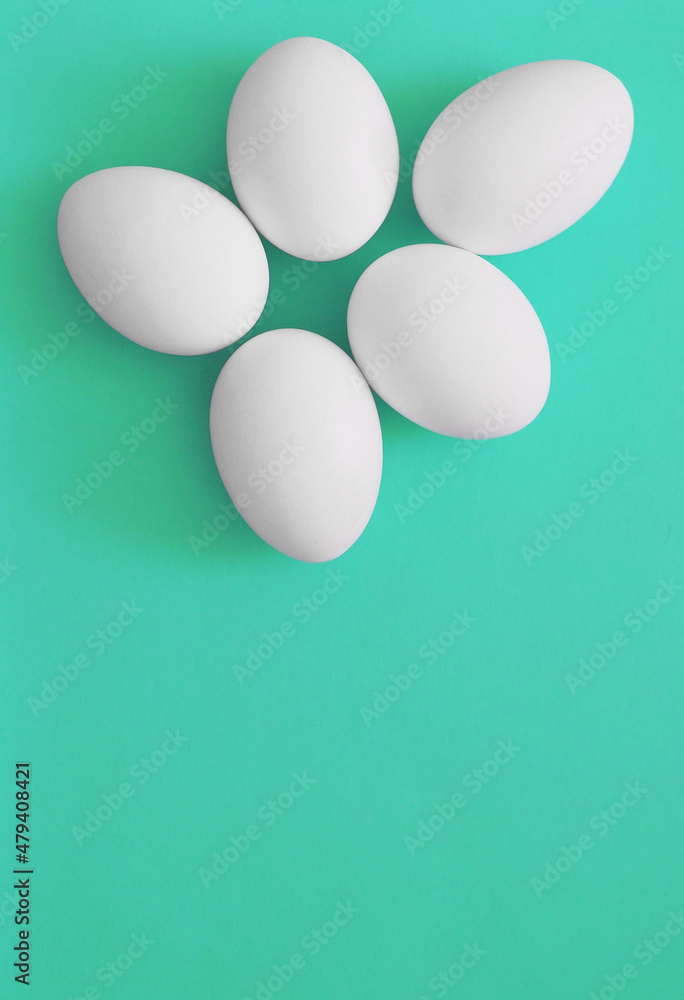 Food pattern of Easter eggs on a colorful background 
