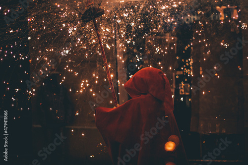 Foto Correfoc en las fiestas de Molins de Rei, Cataluña.