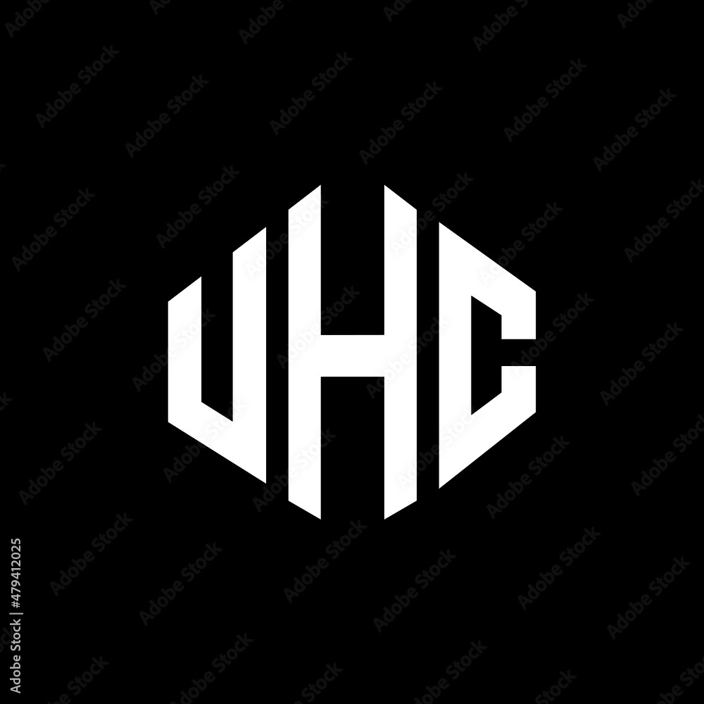 UHC letter logo design with polygon shape. UHC polygon and cube shape logo design. UHC hexagon vector logo template white and black colors. UHC monogram, business and real estate logo. UHC letter logo design with polygon shape. UHC polygon and cube shape logo design. UHC hexagon vector logo template white and black colors. UHC monogram, business and real estate logo.