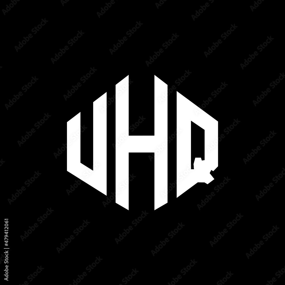 UHQ letter logo design with polygon shape. UHQ polygon and cube shape logo design. UHQ hexagon vector logo template white and black colors. UHQ monogram, business and real estate logo. UHQ letter logo design with polygon shape. UHQ polygon and cube shape logo design. UHQ hexagon vector logo template white and black colors. UHQ monogram, business and real estate logo.