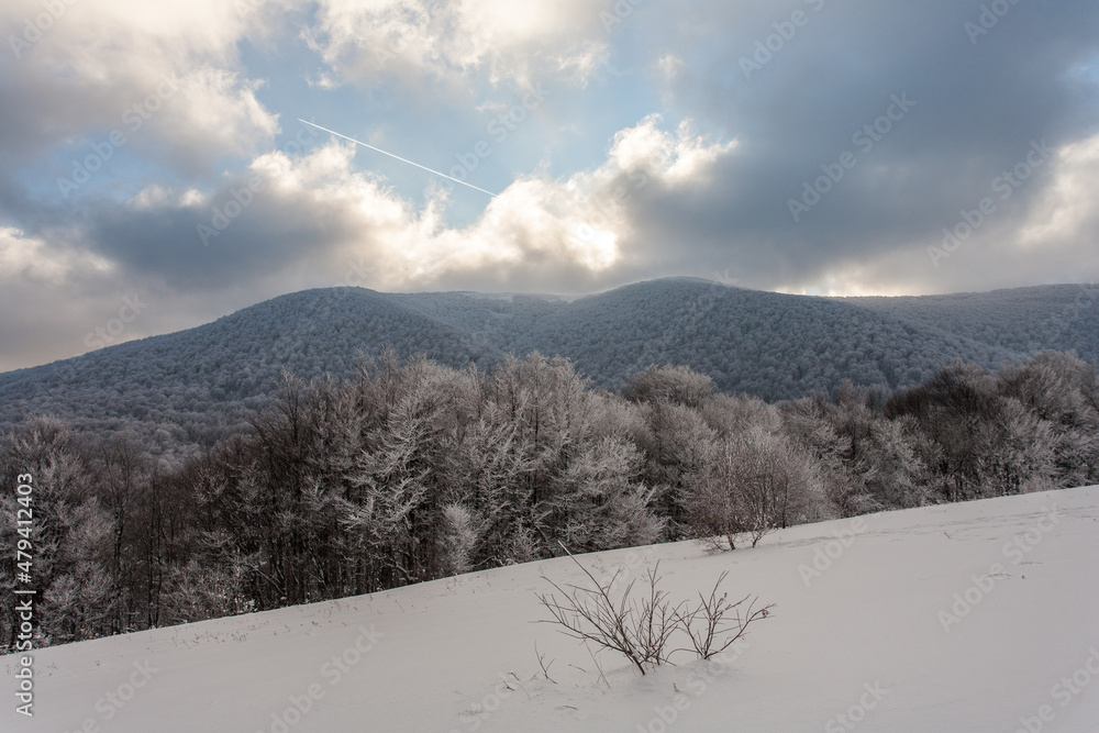 View to Big and Little Rawka Mountain, Bieszczady Mountains, Bieszczady National Park, Carpathians Mountains, Poland View to Big and Little Rawka Mountain, Bieszczady Mountains, Bieszczady National Park, Carpathians Mountains, Poland