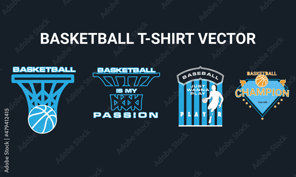 Sports game typography -  Basketball. Set of athletic print for t-shirt design. Graphics for sports apparel., Vector