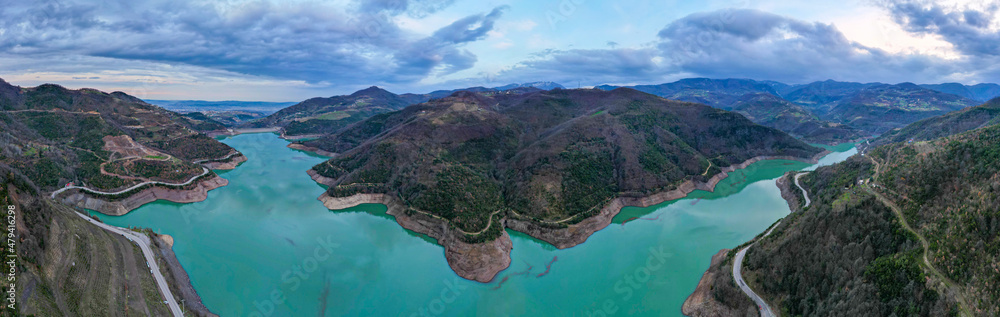 Yuvacik - Kirazdere Dam Lake in Kocaeli, Turkey. The dam provides water for the city of Kocaeli City.