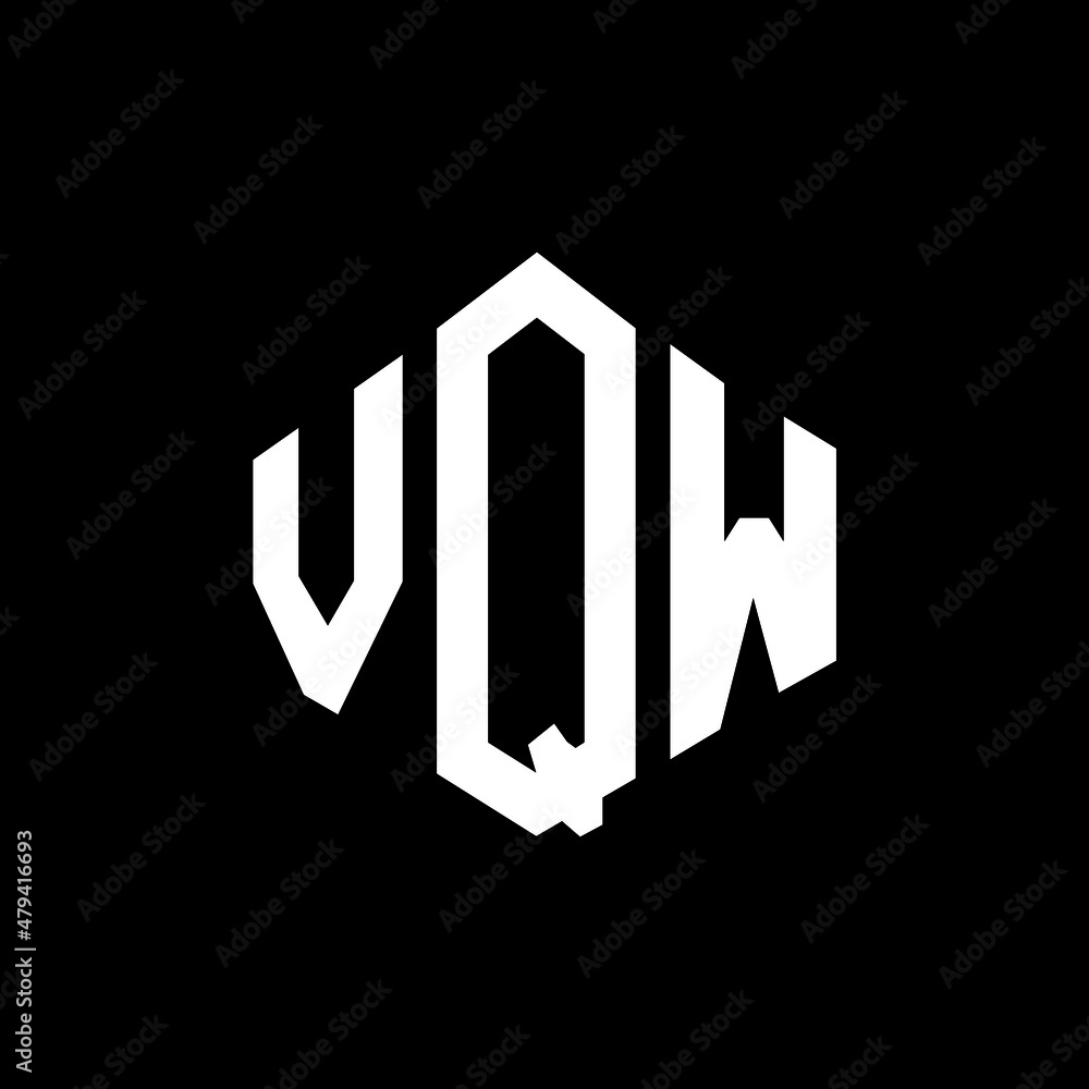 VQW letter logo design with polygon shape. VQW polygon and cube shape logo design. VQW hexagon vector logo template white and black colors. VQW monogram, business and real estate logo.