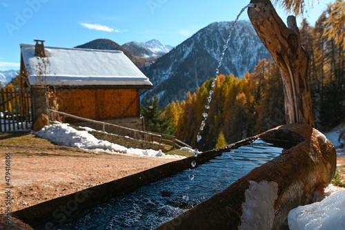 Photos fontana sorgente acqua montagna autunno