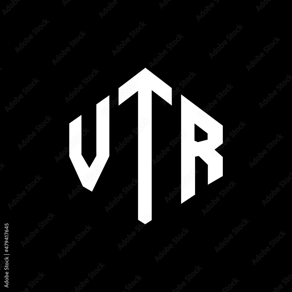 VTR letter logo design with polygon shape. VTR polygon and cube shape