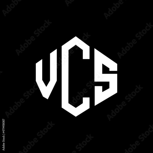 VCS letter logo design with polygon shape. VCS polygon and cube shape logo design. VCS hexagon vector logo template white and black colors. VCS monogram, business and real estate logo.