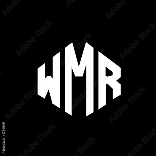 WMR letter logo design with polygon shape. WMR polygon and cube shape logo design. WMR hexagon vector logo template white and black colors. WMR monogram, business and real estate logo. © mamun25g