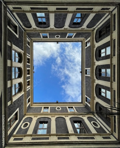 Inner Court of Building in Catania (Italy)