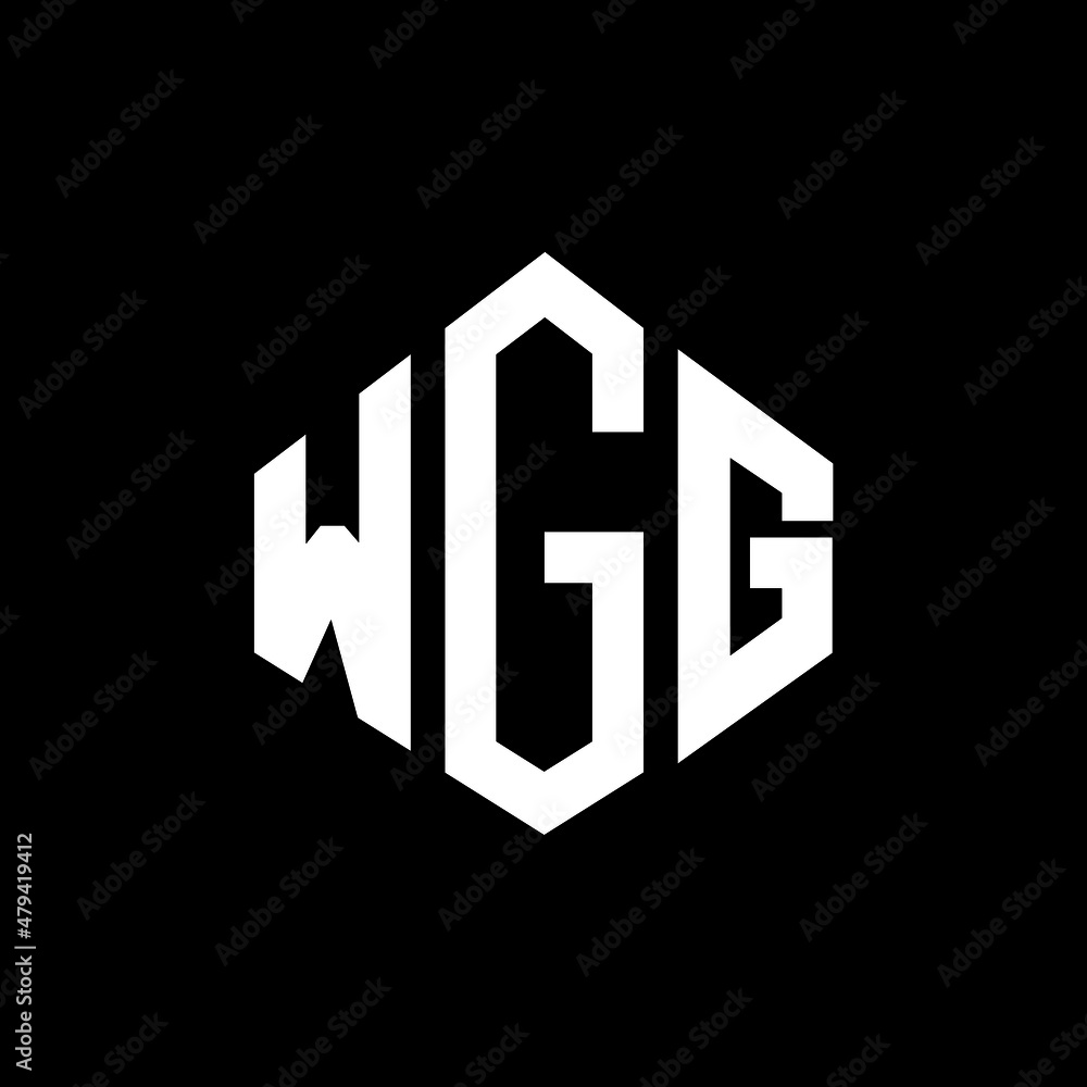 WGG letter logo design with polygon shape. WGG polygon and cube shape