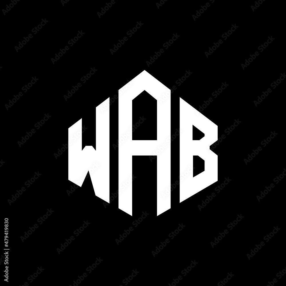 WAB letter logo design with polygon shape. WAB polygon and cube shape logo design. WAB hexagon vector logo template white and black colors. WAB monogram, business and real estate logo. WAB letter logo design with polygon shape. WAB polygon and cube shape logo design. WAB hexagon vector logo template white and black colors. WAB monogram, business and real estate logo.