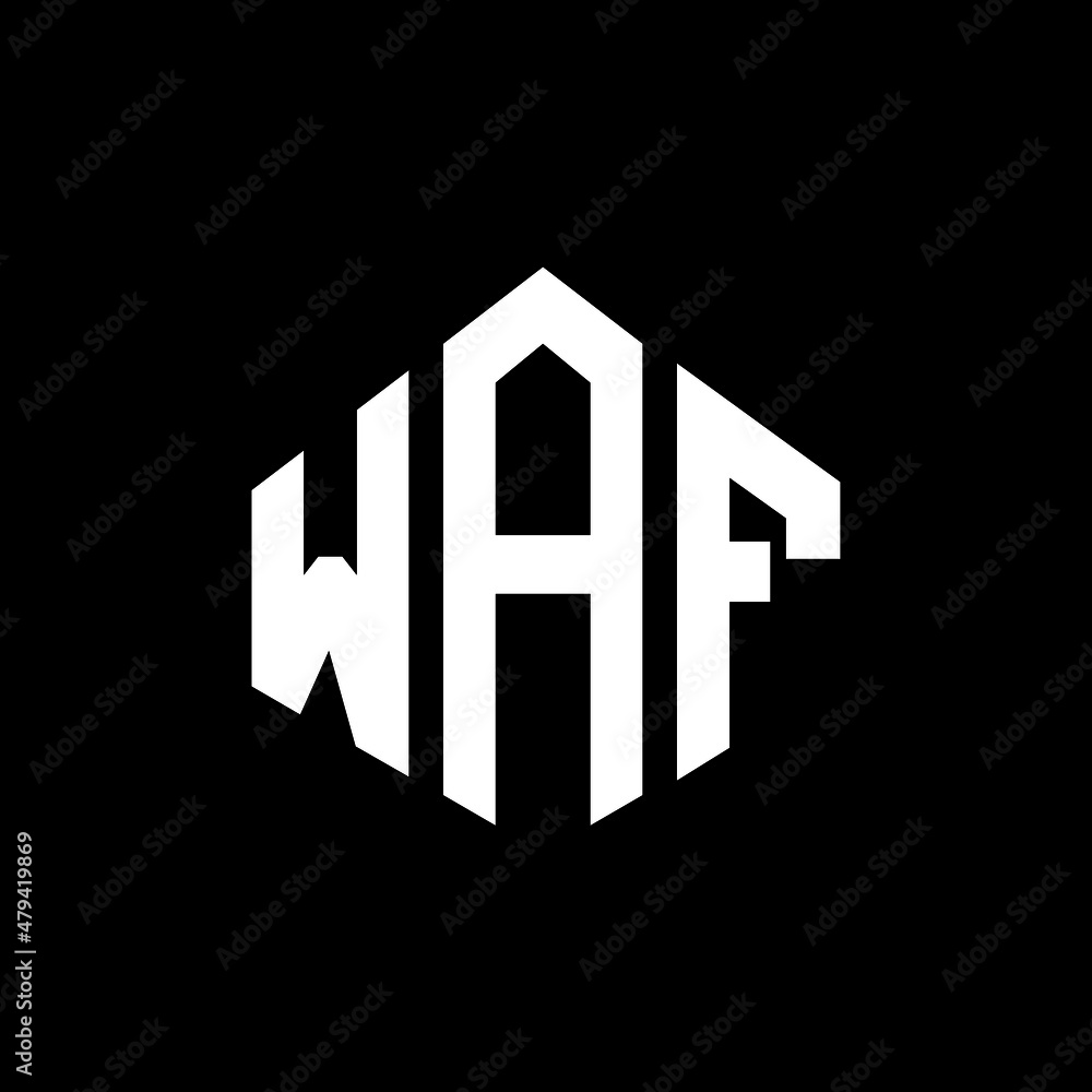WAF letter logo design with polygon shape. WAF polygon and cube shape logo design. WAF hexagon vector logo template white and black colors. WAF monogram, business and real estate logo. WAF letter logo design with polygon shape. WAF polygon and cube shape logo design. WAF hexagon vector logo template white and black colors. WAF monogram, business and real estate logo.