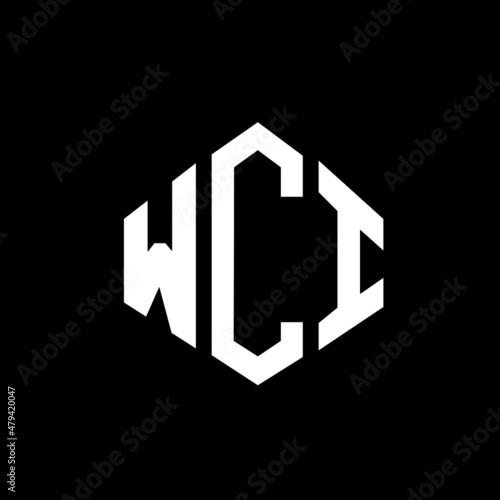 WCI letter logo design with polygon shape. WCI polygon and cube shape logo design. WCI hexagon vector logo template white and black colors. WCI monogram, business and real estate logo.