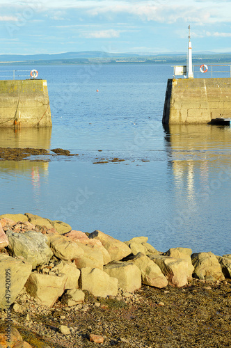 Small Scottish harbour entrance photo