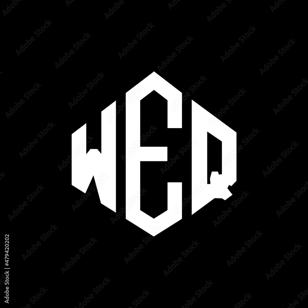 WEQ letter logo design with polygon shape. WEQ polygon and cube shape logo design. WEQ hexagon vector logo template white and black colors. WEQ monogram, business and real estate logo. WEQ letter logo design with polygon shape. WEQ polygon and cube shape logo design. WEQ hexagon vector logo template white and black colors. WEQ monogram, business and real estate logo.