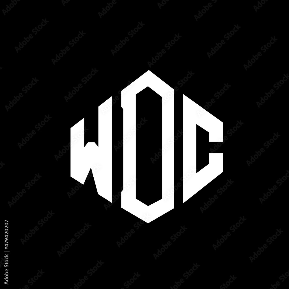 WDC letter logo design with polygon shape. WDC polygon and cube shape logo design. WDC hexagon vector logo template white and black colors. WDC monogram, business and real estate logo.