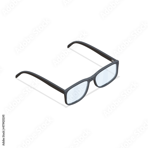 Glasses isometric in modern style. Modern vector design .