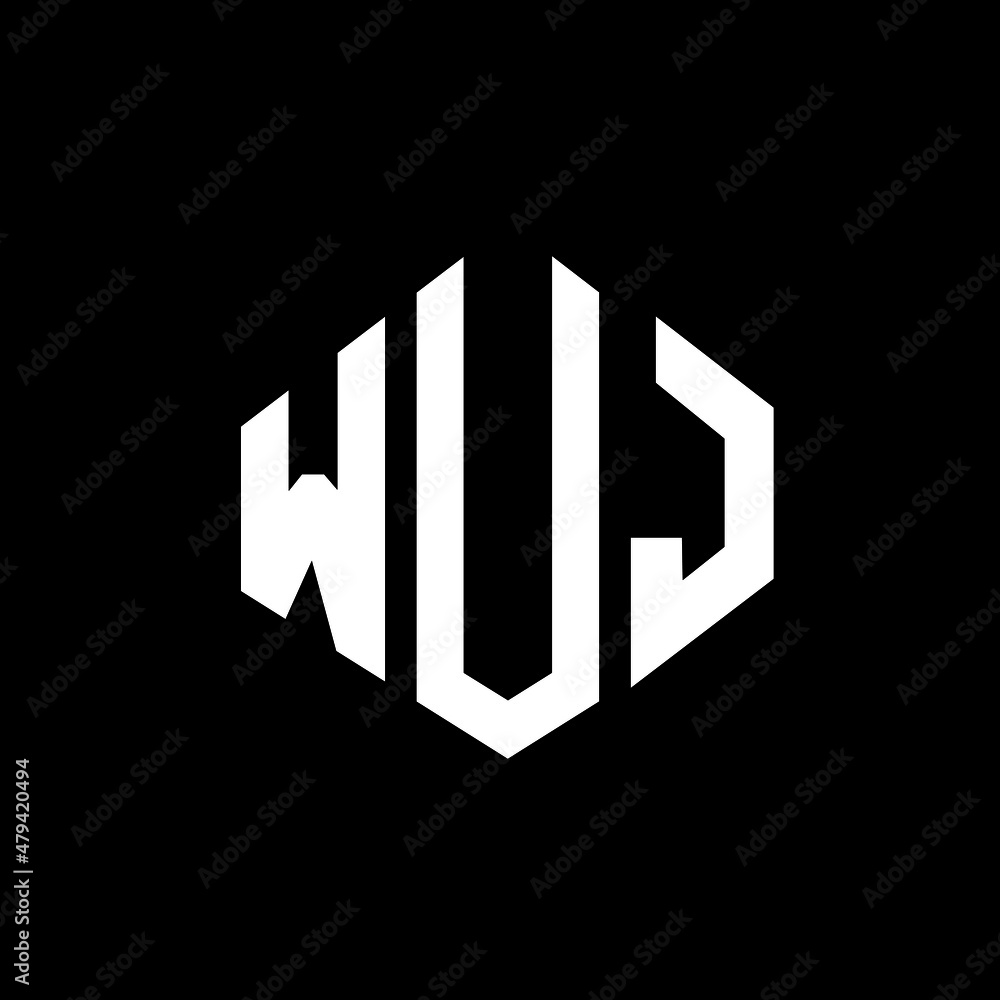WUJ letter logo design with polygon shape. WUJ polygon and cube shape logo design. WUJ hexagon vector logo template white and black colors. WUJ monogram, business and real estate logo. WUJ letter logo design with polygon shape. WUJ polygon and cube shape logo design. WUJ hexagon vector logo template white and black colors. WUJ monogram, business and real estate logo.