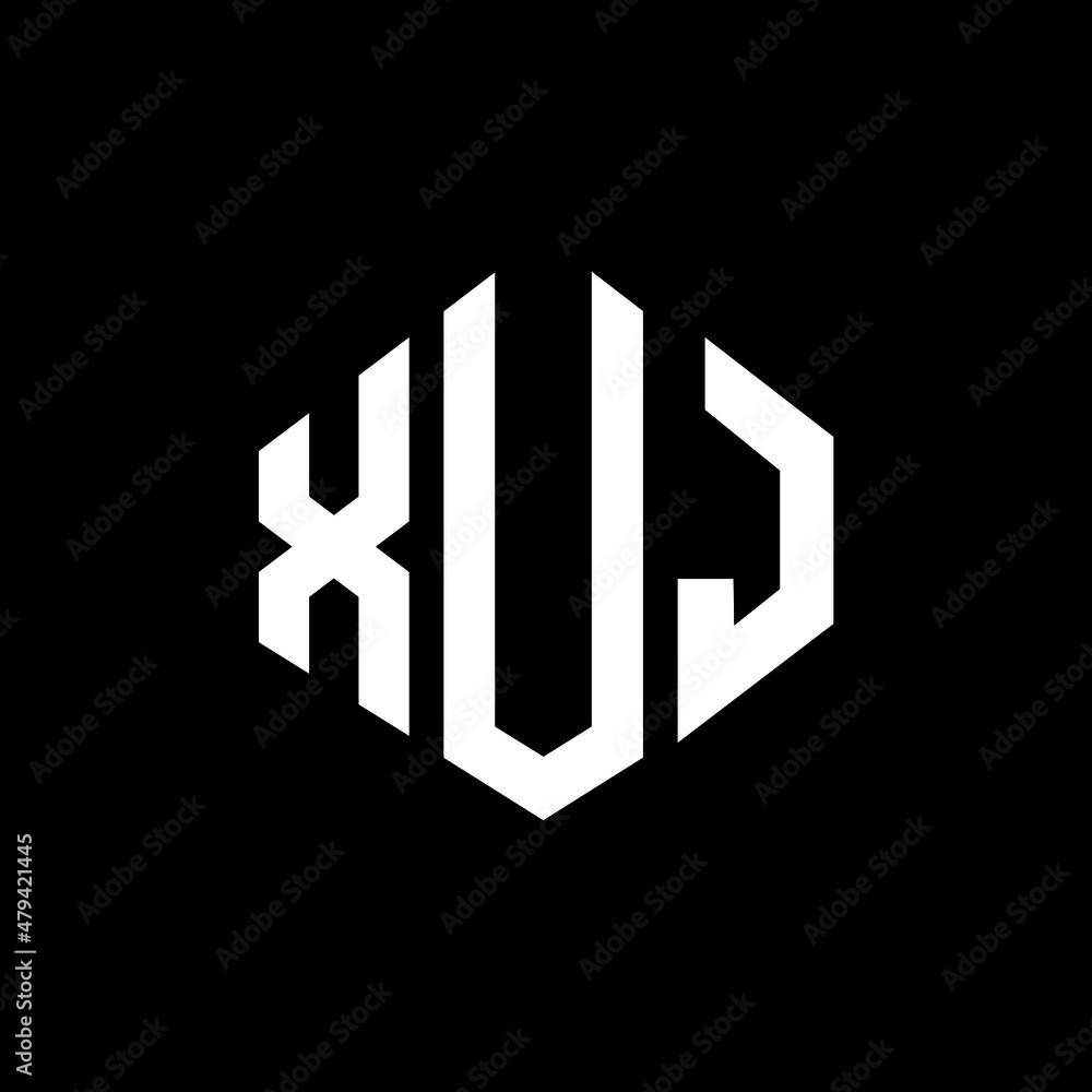 XUJ letter logo design with polygon shape. XUJ polygon and cube shape logo design. XUJ hexagon vector logo template white and black colors. XUJ monogram, business and real estate logo. XUJ letter logo design with polygon shape. XUJ polygon and cube shape logo design. XUJ hexagon vector logo template white and black colors. XUJ monogram, business and real estate logo.