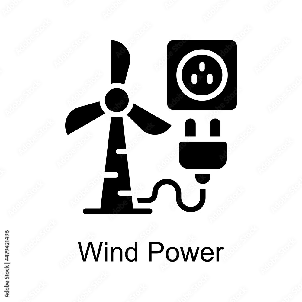 Wind Power vector Solid icon for web isolated on white background EPS 10 file Wind Power vector Solid icon for web isolated on white background EPS 10 file