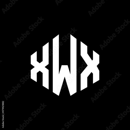 XWX letter logo design with polygon shape. XWX polygon and cube shape logo design. XWX hexagon vector logo template white and black colors. XWX monogram, business and real estate logo. photo