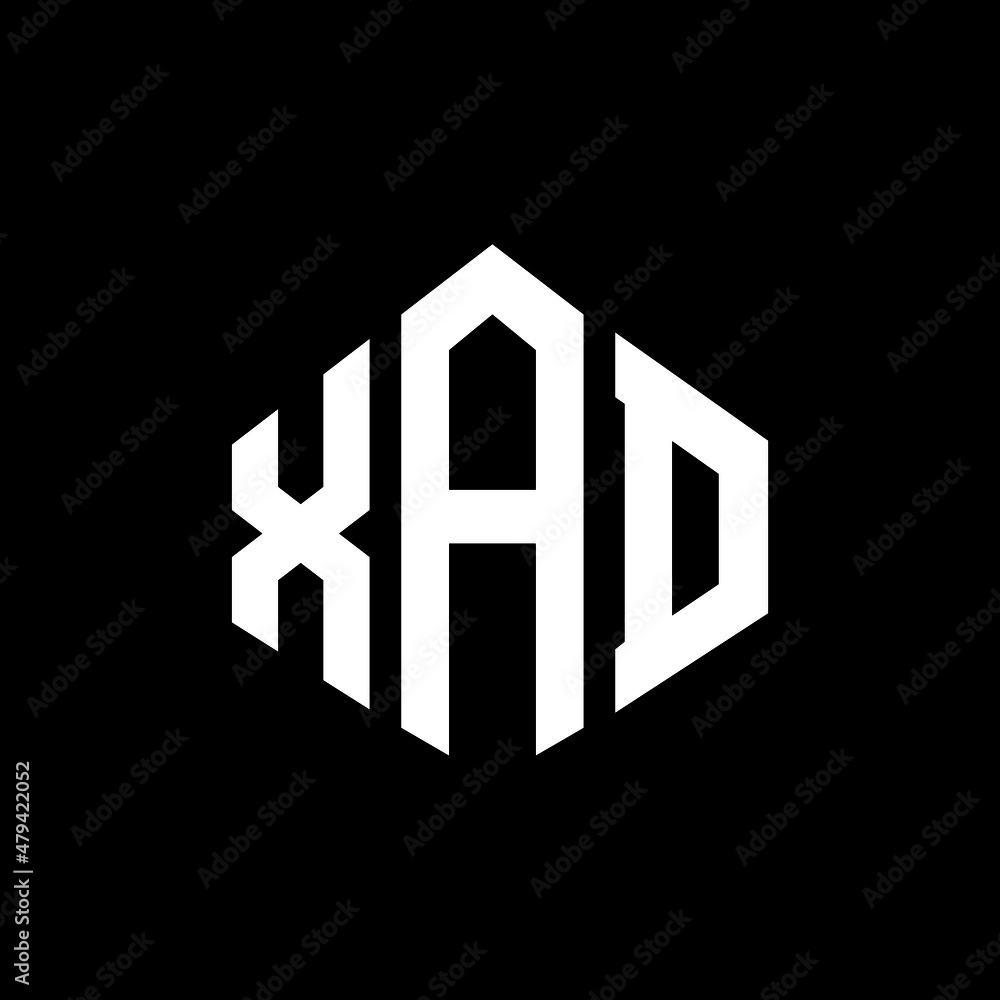 XAD letter logo design with polygon shape. XAD polygon and cube shape logo design. XAD hexagon vector logo template white and black colors. XAD monogram, business and real estate logo. XAD letter logo design with polygon shape. XAD polygon and cube shape logo design. XAD hexagon vector logo template white and black colors. XAD monogram, business and real estate logo.