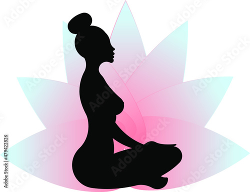 Girl sitting in the lotus position.