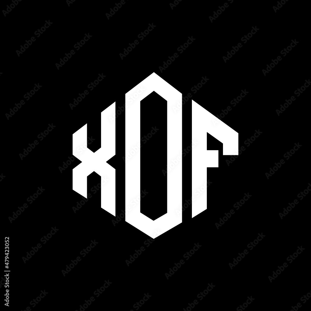 XOF letter logo design with polygon shape. XOF polygon and cube shape logo design. XOF hexagon vector logo template white and black colors. XOF monogram, business and real estate logo.
